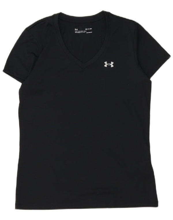 Under Armour Mens Heat Gear T-Shirt Top Small Black Polyester
