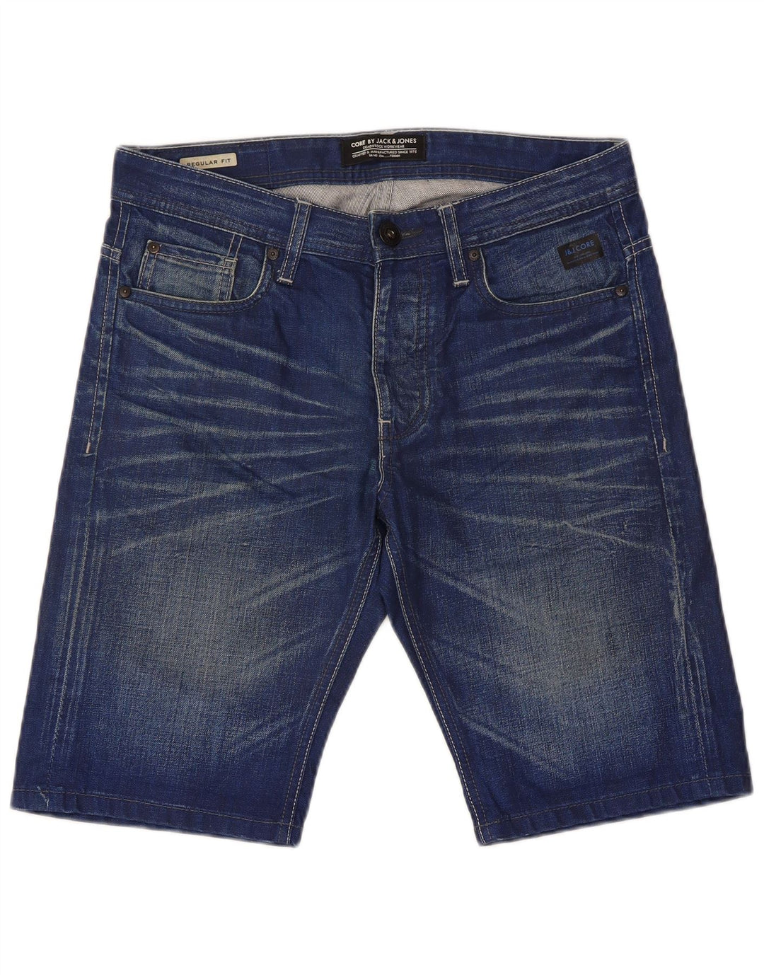 Jack & Jones Mens Regular Fit Denim Shorts Small W32 Blue Cotton