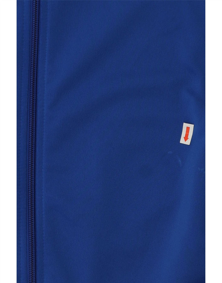 Adidas Boys Graphic Tracksuit Top Jacket 13-14 Years Blue Polyester