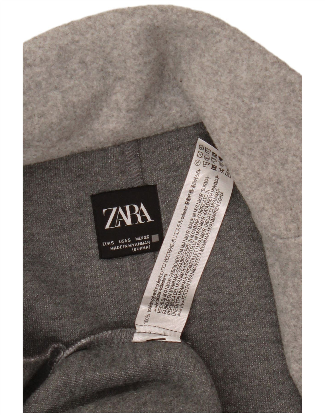 Zara Womens Open Overcoat UK 10 Small Grey Polyester