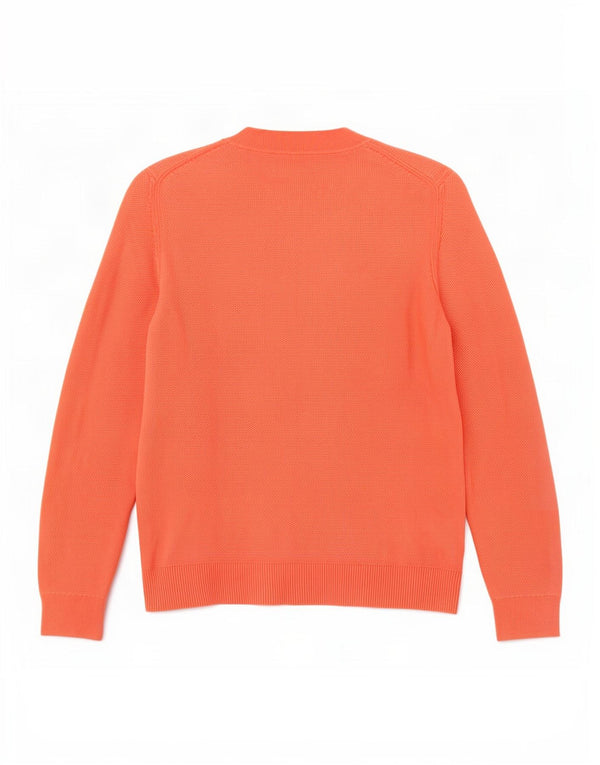 Tommy Hilfiger Womens Cardigan Sweater UK 6 XS Orange Cotton