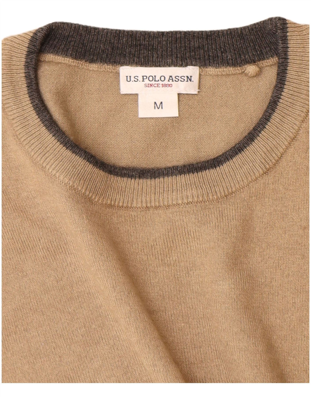 U.S. Polo Assn. Mens Crew Neck Jumper Sweater Medium Beige