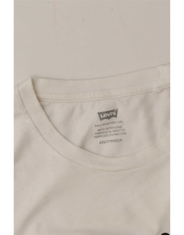 Levi's Womens Oversized Graphic T-Shirt Top UK 2 2XS White