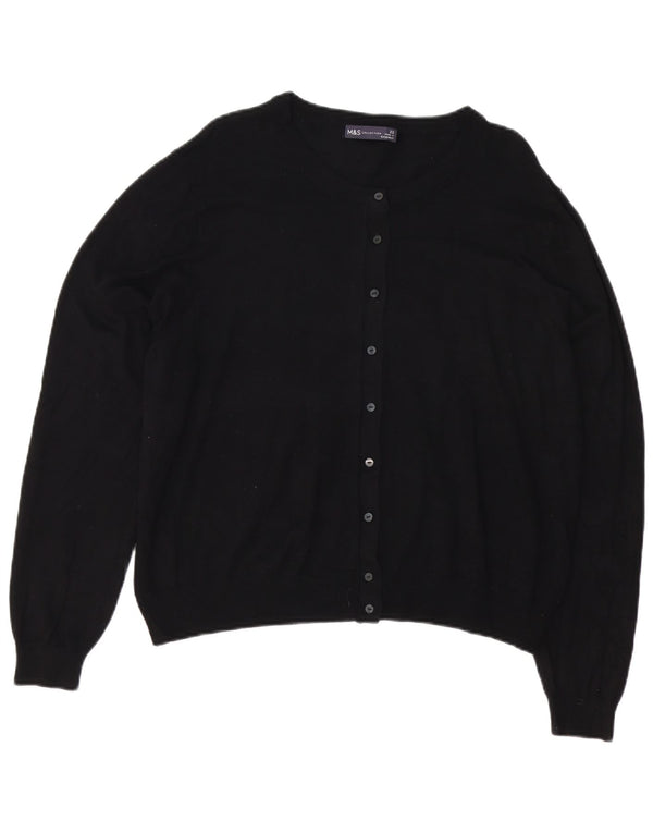 Marks & Spencer Womens Cardigan Sweater UK 22 3XL Black Viscose