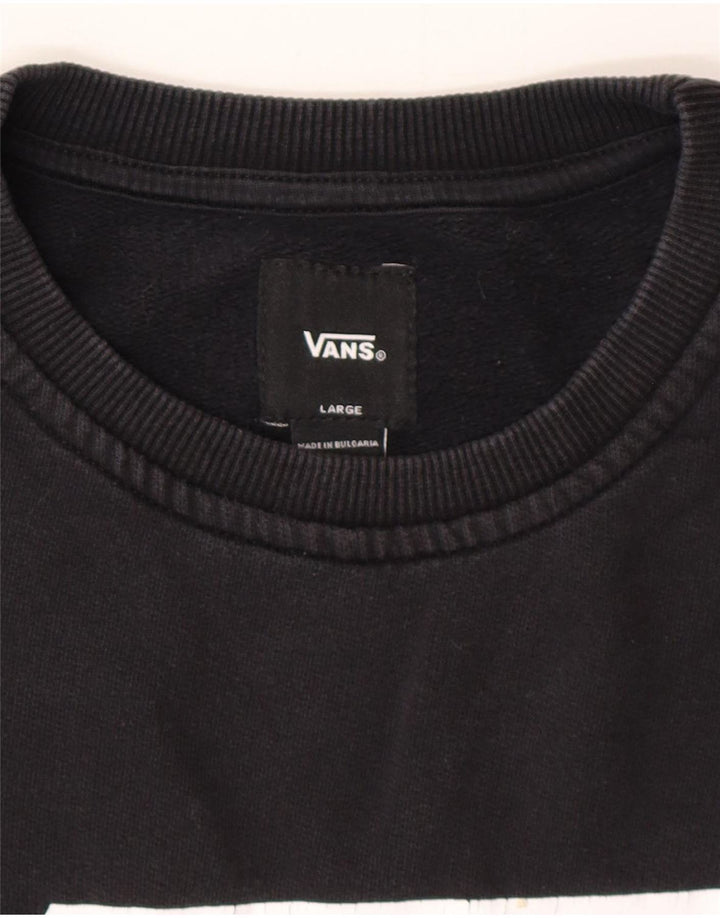 VANS Mens Graphic Sweatshirt Jumper Large Black
