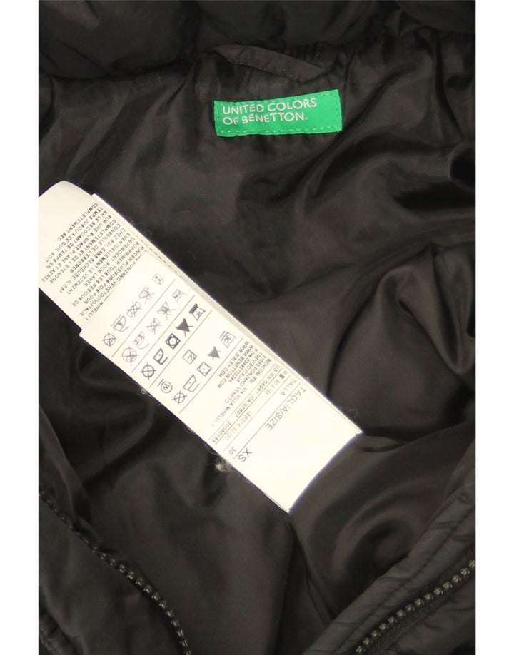 Benetton Womens Oversized Padded Jacket UK 6 XS Black Polyamide