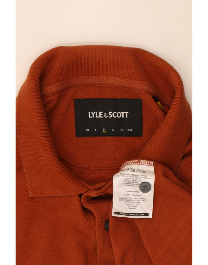 Lyle & Scott Mens Polo Shirt Medium Orange Cotton