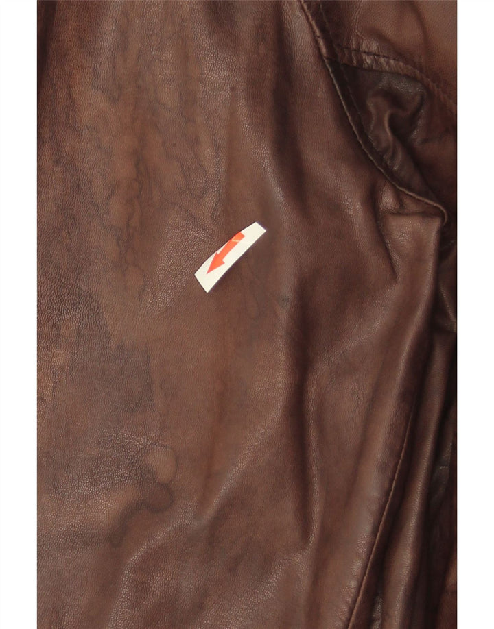 Bomboogie Mens Leather Jacket UK 34 XS Brown Leather