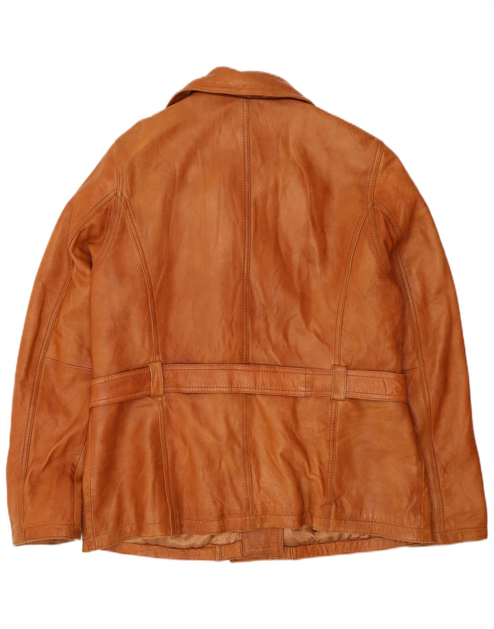 Yessica Womens Leather Jacket UK 20 2XL Brown Leather