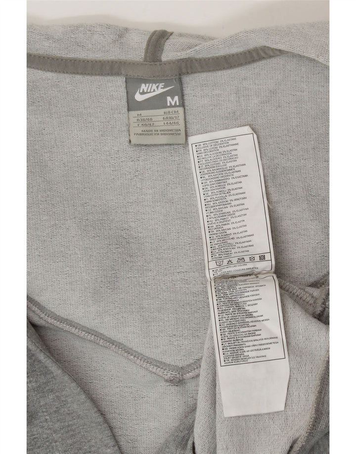 Nike Womens Hoodie Jumper UK 10/12 Medium Grey Cotton