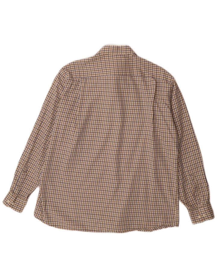 Ungaro Mens Classic Fit Shirt XL Beige Check