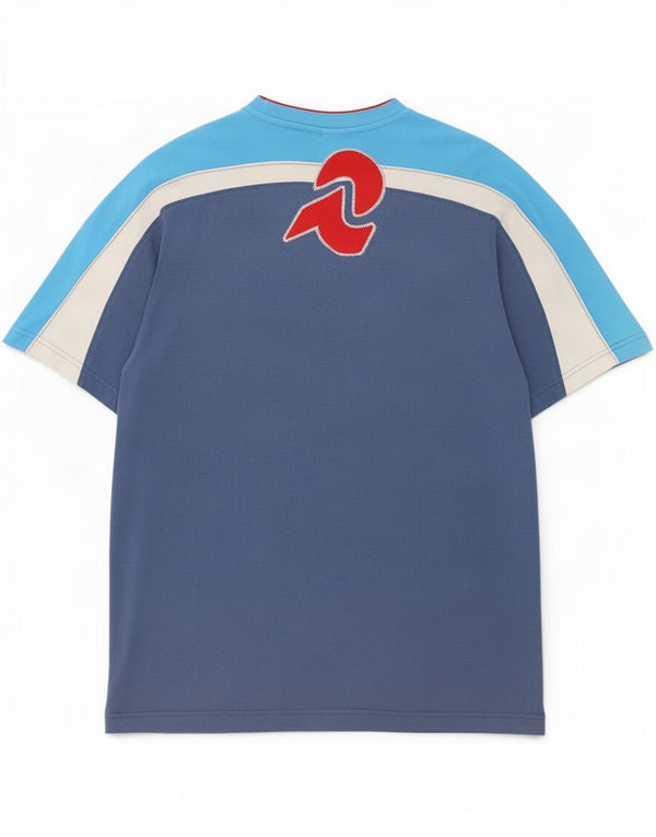 Invicta Mens T-Shirt Top Medium Blue Colourblock Cotton