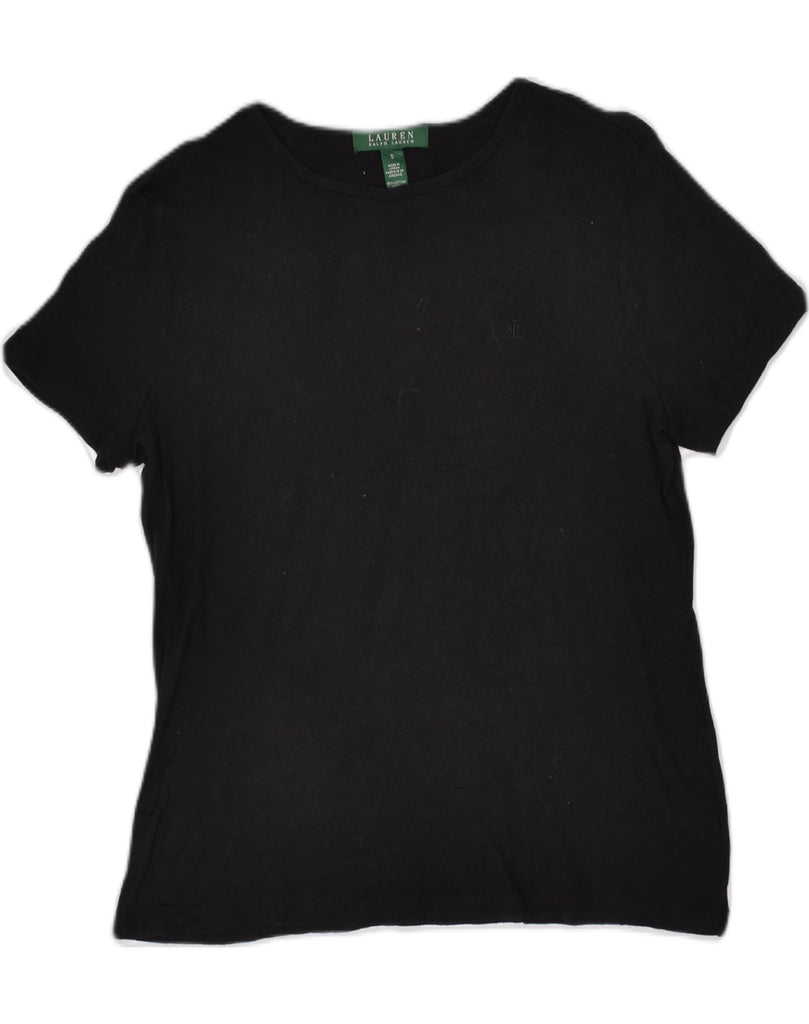 RALPH LAUREN Womens T-Shirt Top UK 10 Small Black Cotton | Vintage Ralph Lauren | Thrift | Second-Hand Ralph Lauren | Used Clothing | Messina Hembry 