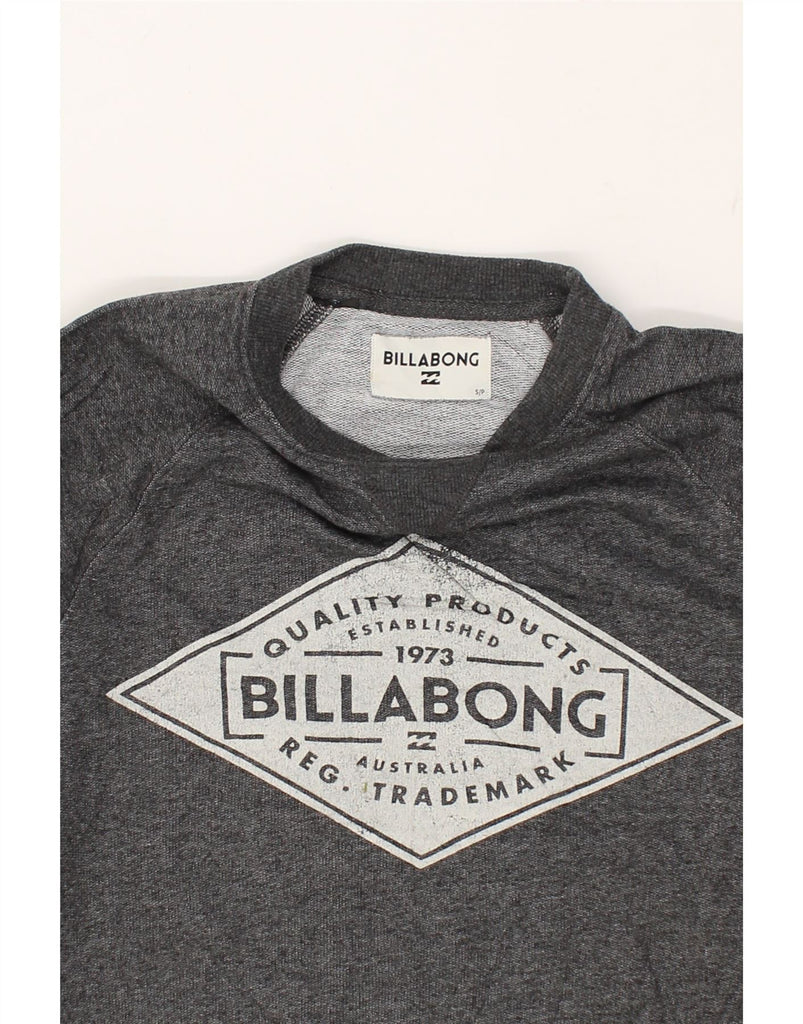 BILLABONG Mens Graphic Sweatshirt Jumper Small Grey Cotton | Vintage Billabong | Thrift | Second-Hand Billabong | Used Clothing | Messina Hembry 