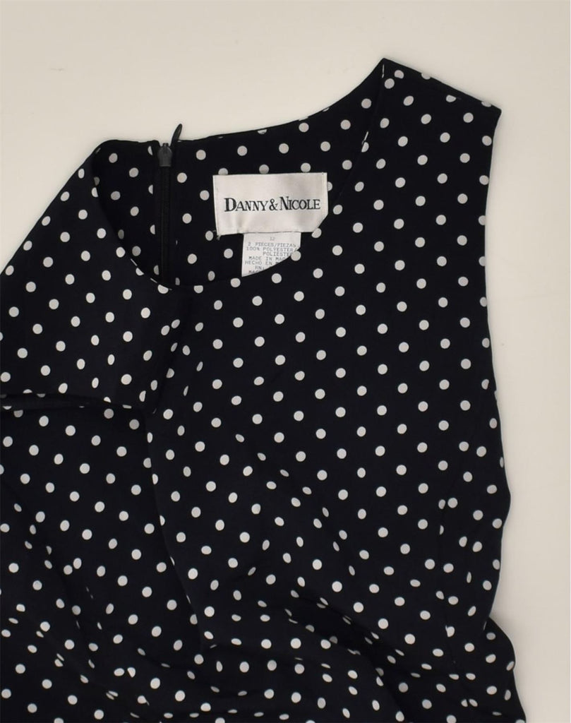 VINTAGE Womens Sleeveless A-Line Dress UK 12 Medium  Black Polka Dot | Vintage Vintage | Thrift | Second-Hand Vintage | Used Clothing | Messina Hembry 