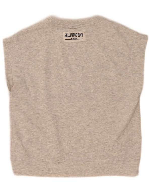 Zara Girls Loose Fit Graphic T-Shirt Top 11-12 Years Grey Cotton