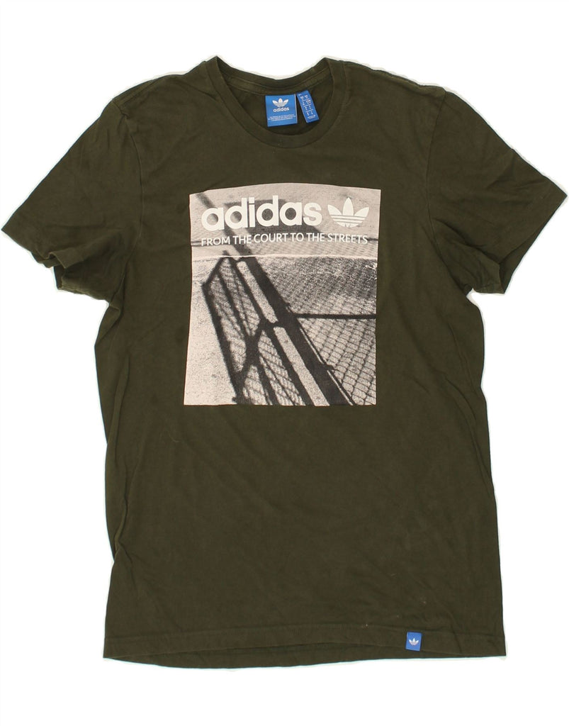 ADIDAS Mens Graphic T-Shirt Top Small Khaki | Vintage Adidas | Thrift | Second-Hand Adidas | Used Clothing | Messina Hembry 