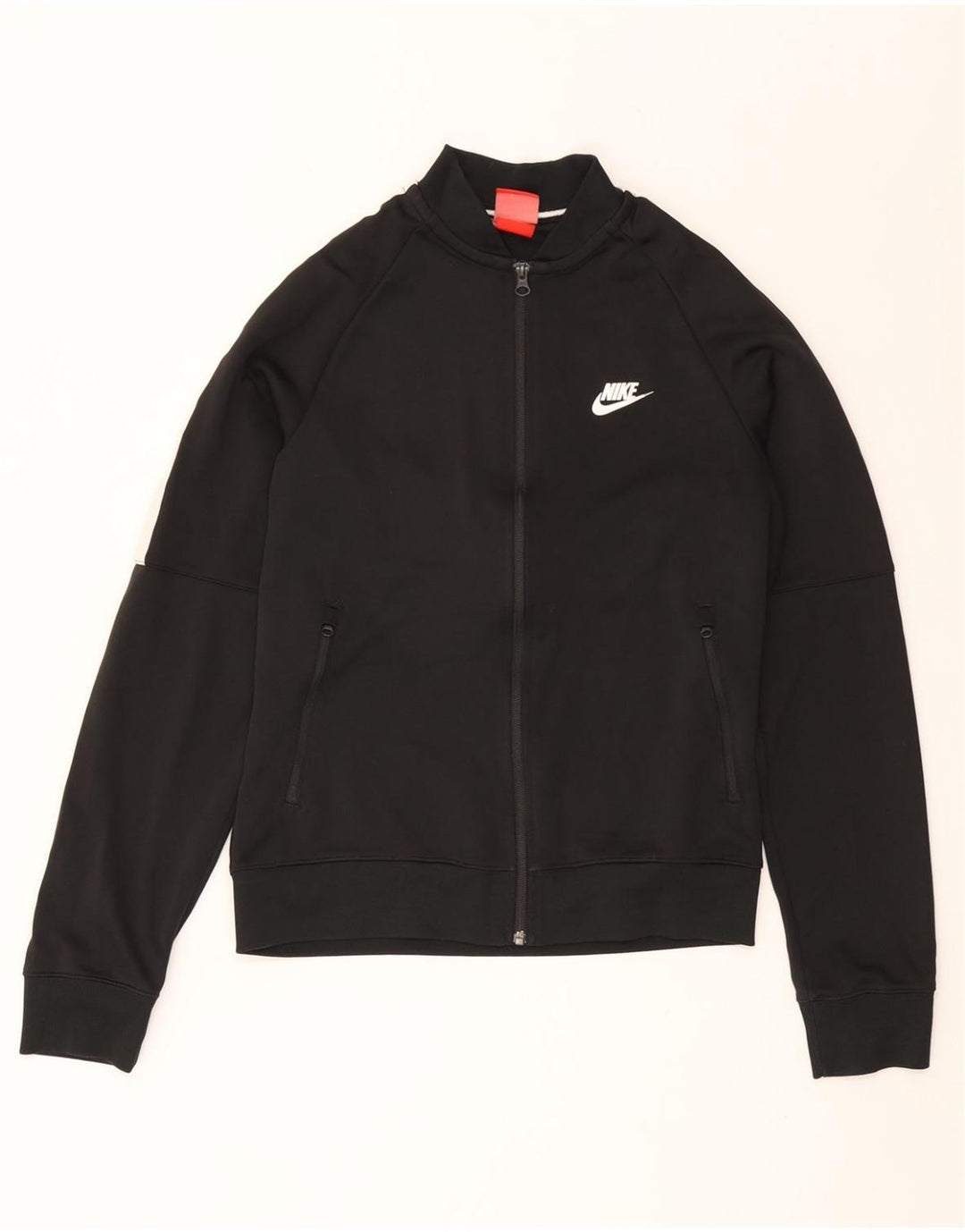 NIKE Womens Oversized Tracksuit Top Jacket UK 10 Small Black Colourblock