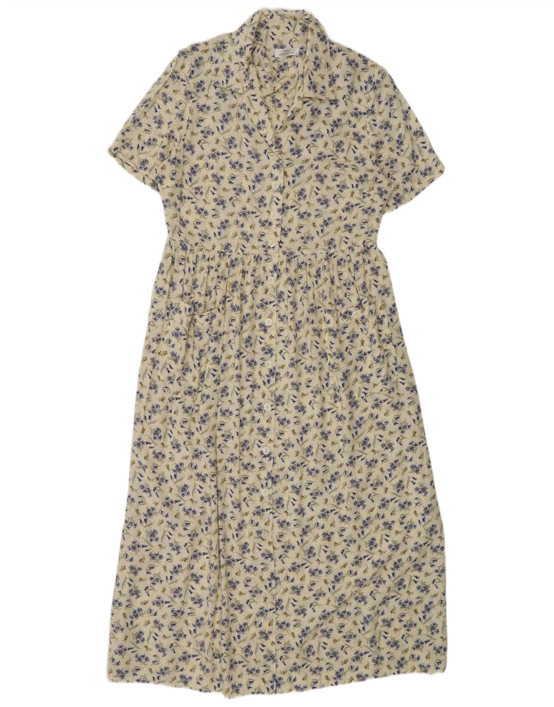 Marks & Spencer Womens Short Sleeve Shirt Dress UK 12 Medium Beige