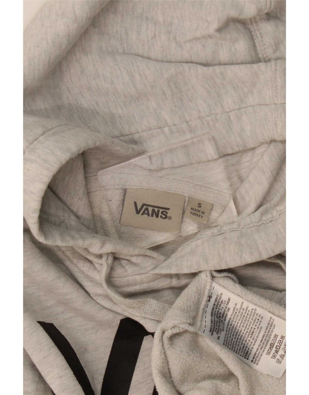 Vans Mens Graphic Hoodie Jumper Small Grey Flecked Cotton