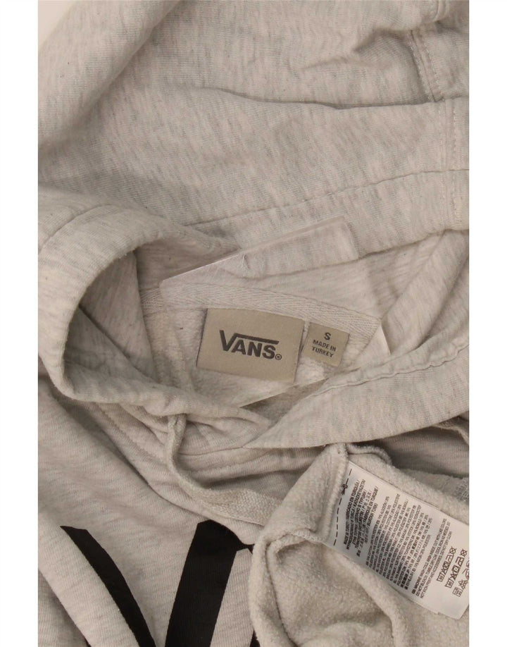 Vans Mens Graphic Hoodie Jumper Small Grey Flecked Cotton