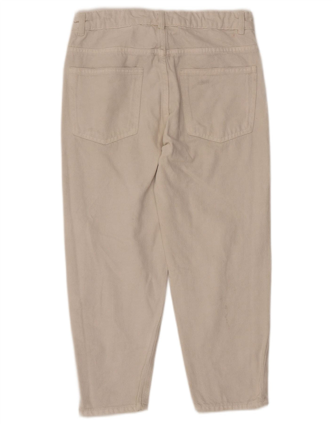 ZARA Girls Distressed High Waist Tapered Jeans 13-14 Years W28 L22 White