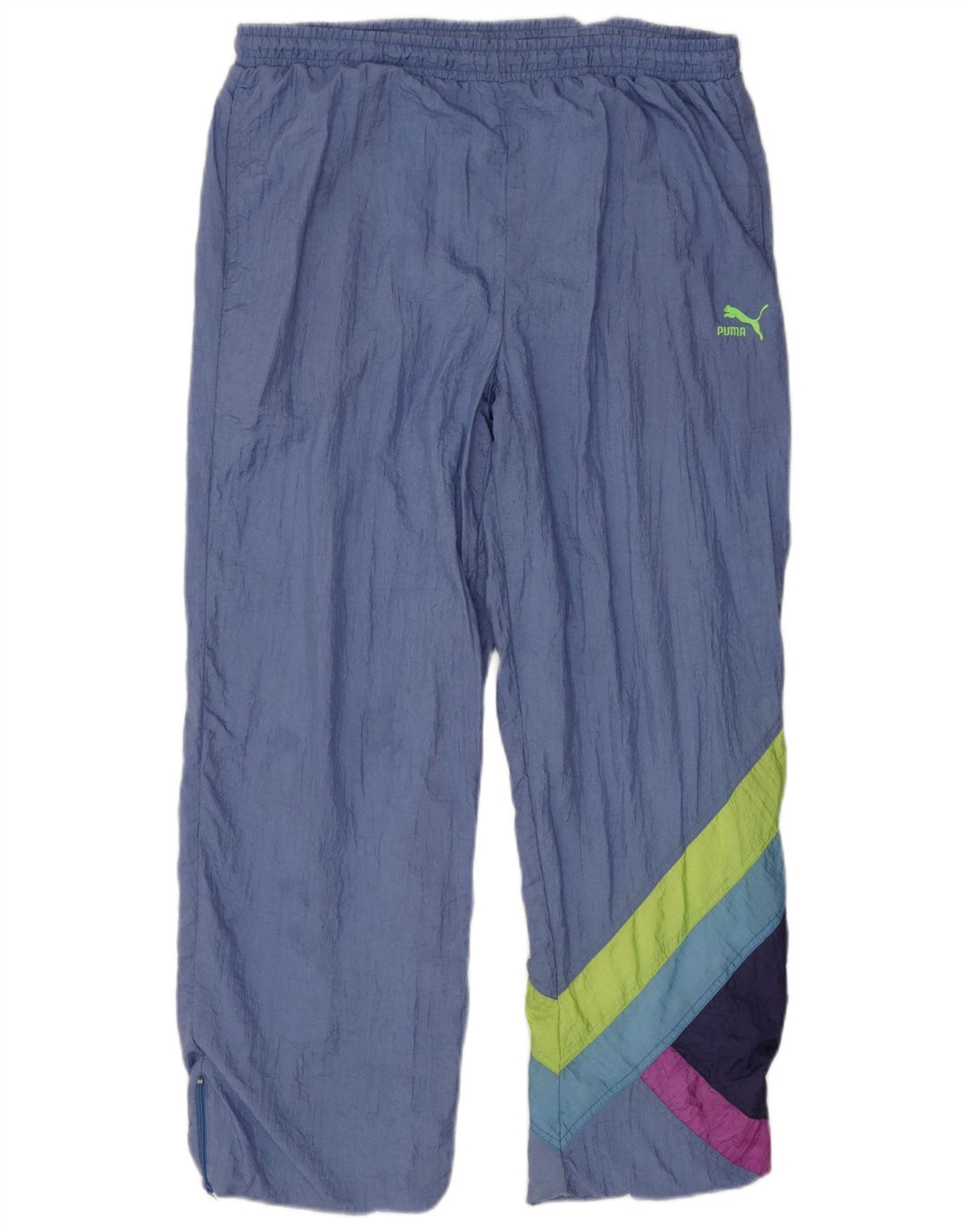 Puma Mens Tracksuit Trousers Large  Blue Colourblock Polyamide