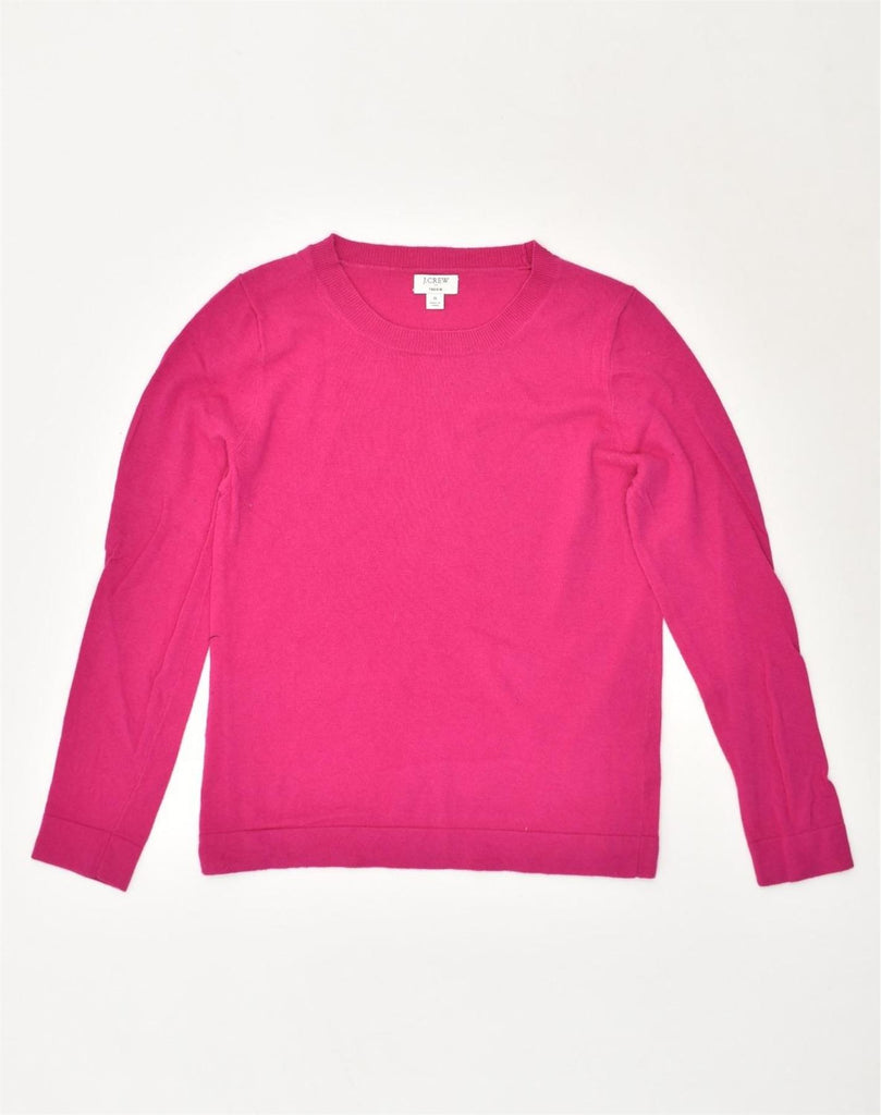 J. CREW Womens Teddie Crew Neck Jumper Sweater UK 10 Small Pink Cotton | Vintage J. Crew | Thrift | Second-Hand J. Crew | Used Clothing | Messina Hembry 