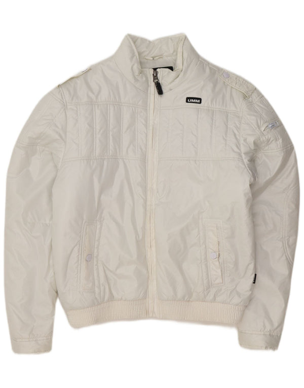 UMM Mens Military Padded Jacket UK 42 XL White Polyester