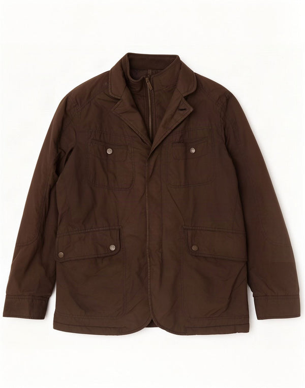Massimo Dutti Mens Padded Jacket Large Brown Polyester