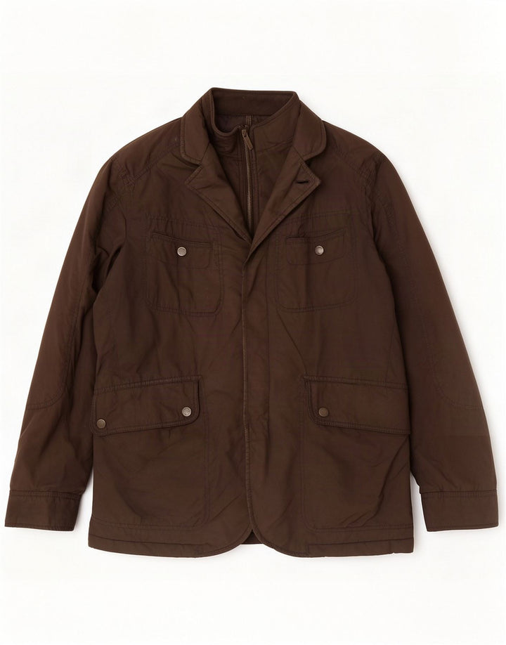 Massimo Dutti Mens Padded Jacket Large Brown Polyester