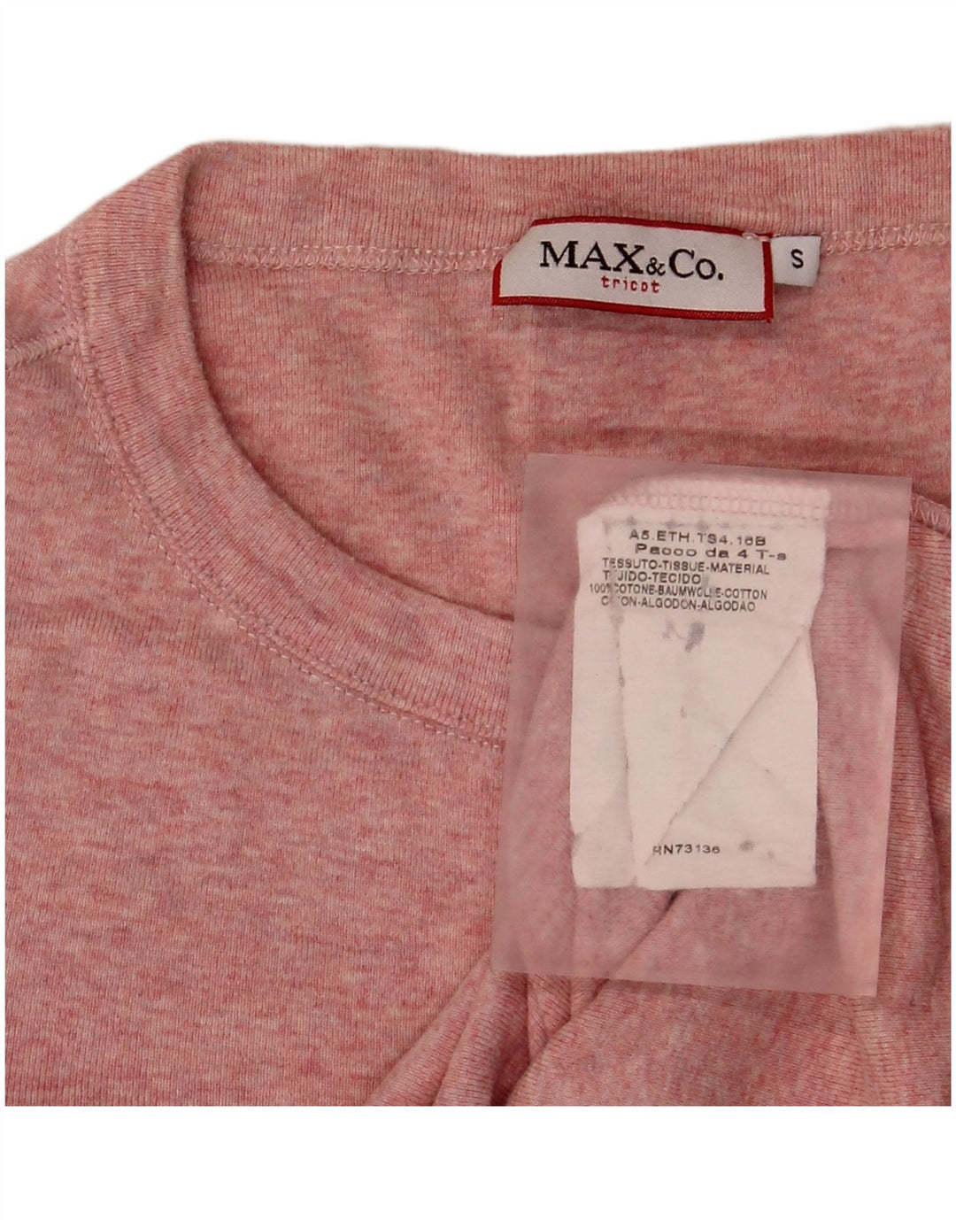 Max & Co. Womens Top Long Sleeve UK 10 Small Pink Cotton