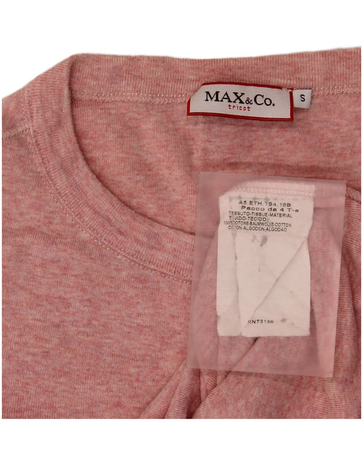Max & Co. Womens Top Long Sleeve UK 10 Small Pink Cotton