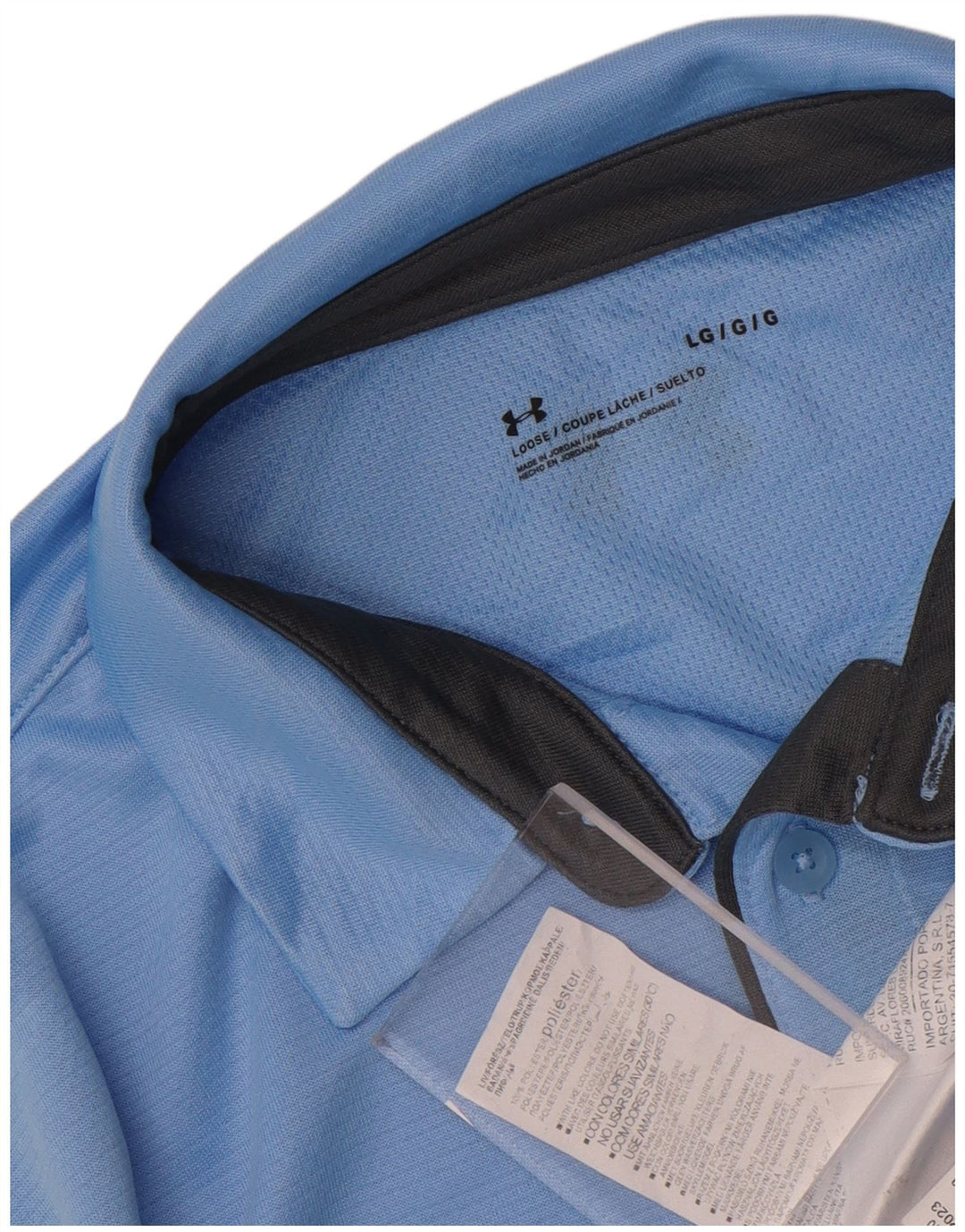 Under Armour Mens Polo Shirt Large Blue Polyester