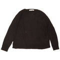 Zara Womens Oversized Crew Neck Jumper Sweater UK 10 Small Black Viscose