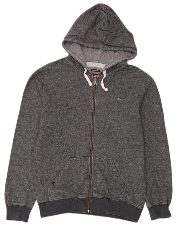 Quiksilver Mens Premium Zip Hoodie Sweater Medium Grey Cotton