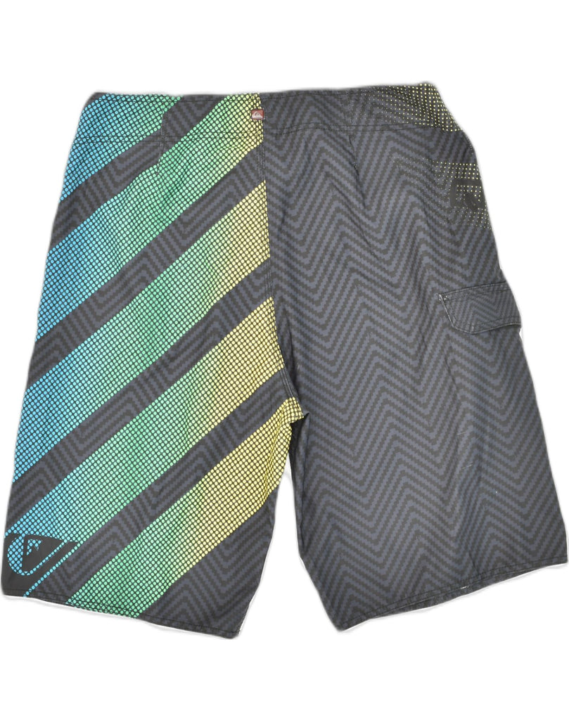 QUIKSILVER Mens Swimming Shorts W30 Medium Green Polyester | Vintage Quiksilver | Thrift | Second-Hand Quiksilver | Used Clothing | Messina Hembry 