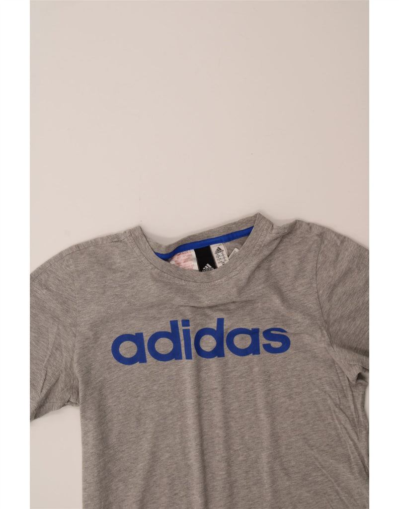 ADIDAS Boys Graphic T-Shirt Top 11-12 Years Grey Cotton Vintage Adidas and Second-Hand Adidas from Messina Hembry 