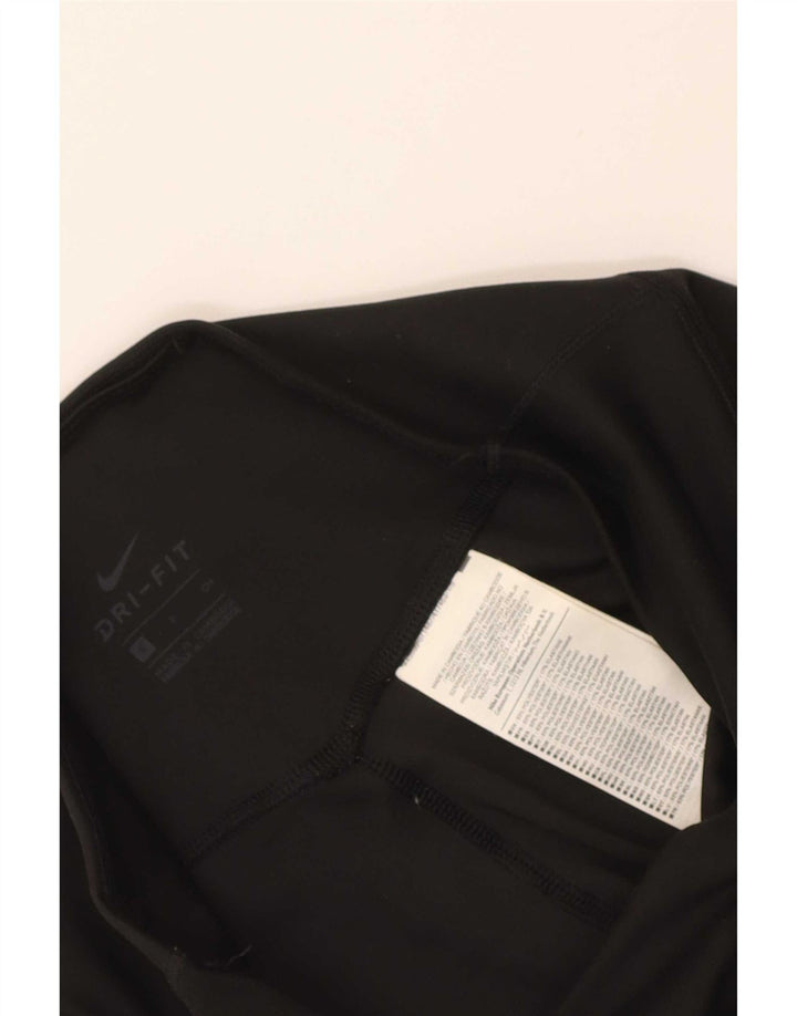 Nike Womens Dri Fit Capri Leggings UK 10 Small Black Polyester