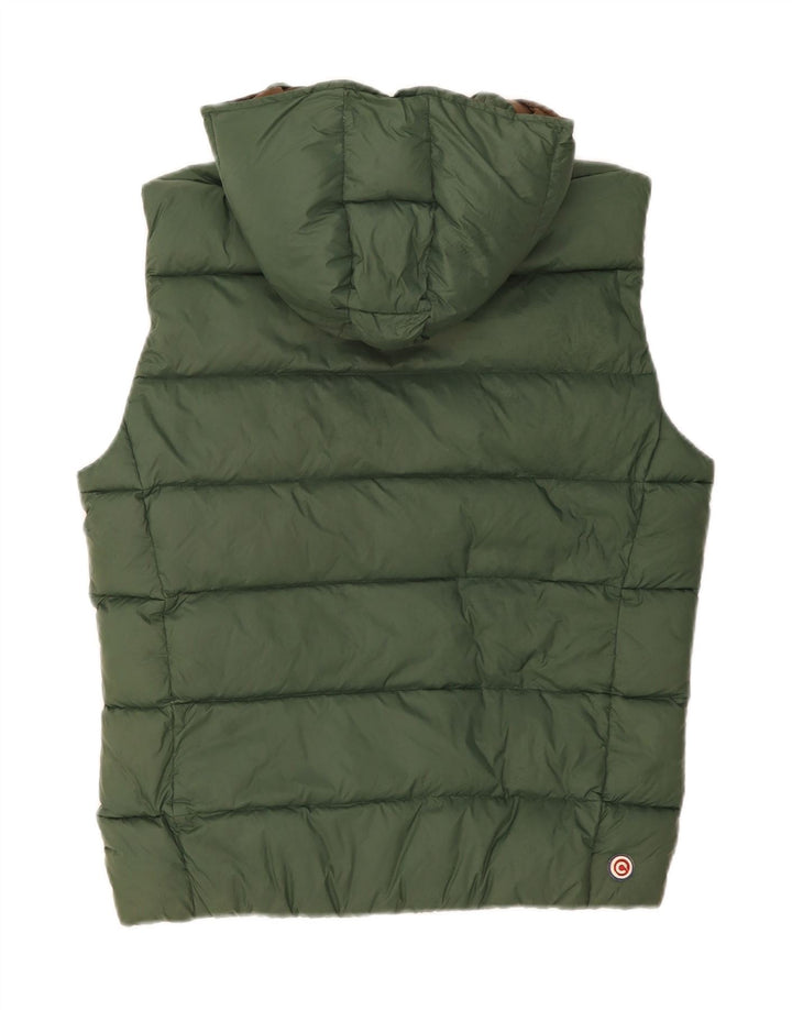 COLMAR Mens Hooded Padded Gilet IT 48 Medium Green Polyamide
