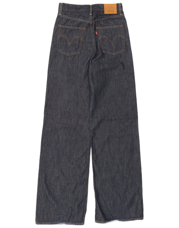 LEVI'S Womens Ribcage High Waist Wide Leg Jeans W27 L34  Navy Blue Cotton