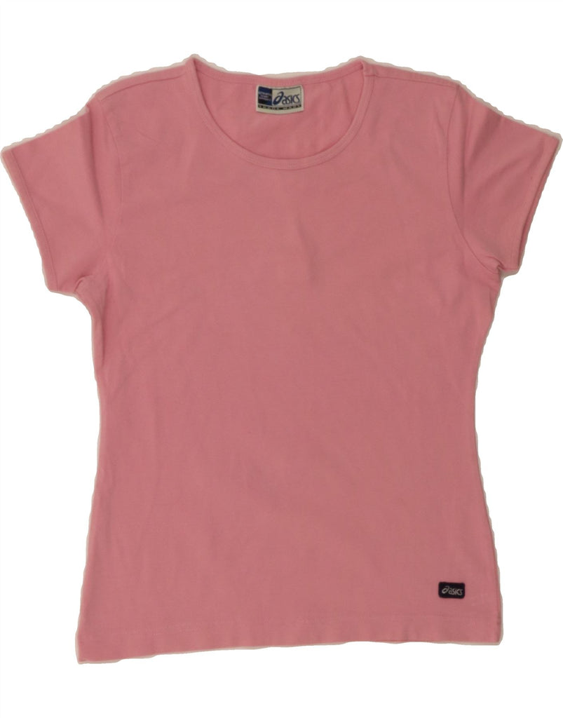 ASICS Girls T-Shirt Top 11-12 Years Medium Pink Cotton Vintage Asics and Second-Hand Asics from Messina Hembry 