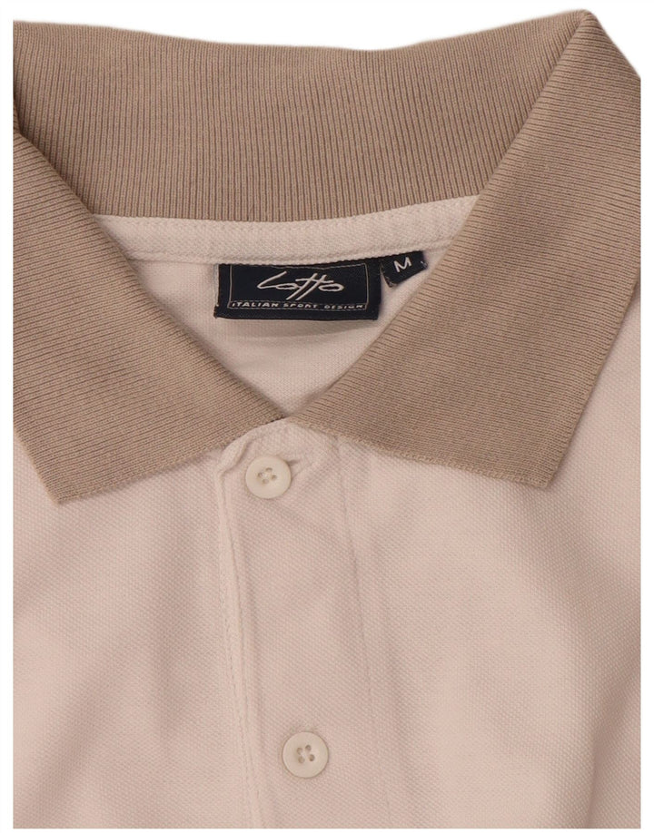 Lotto Mens Polo Shirt Medium White Colourblock