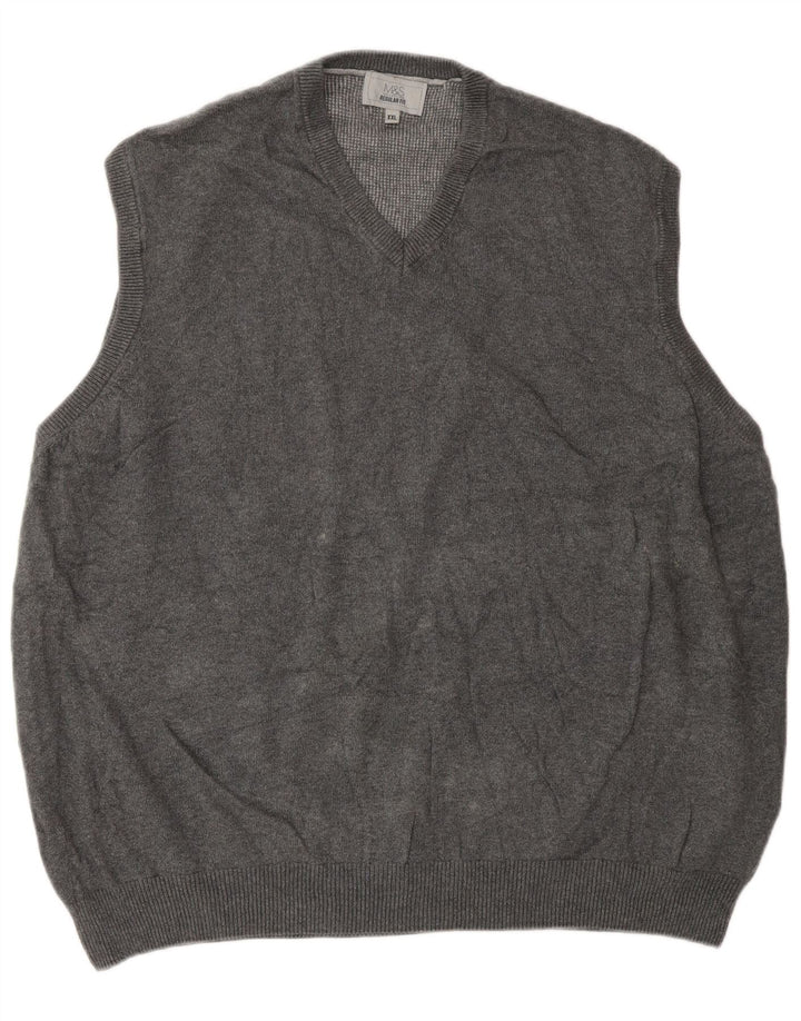 Marks & Spencer Mens Regular Fit Vest Tank Top 2XL Grey Cotton