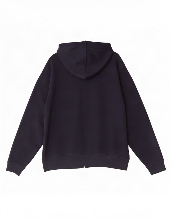 Marks & Spencer Womens Zip Hoodie Sweater UK 18 XL Navy Blue Cotton