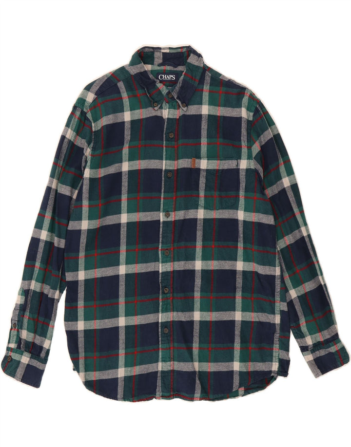 CHAPS Mens Flannel Shirt Large Green Check Cotton Vintage Chaps and Second-Hand Chaps from Messina Hembry 