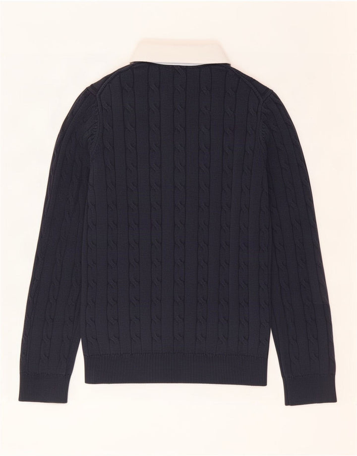 Gant Mens Polo Neck Jumper Sweater Small Navy Blue