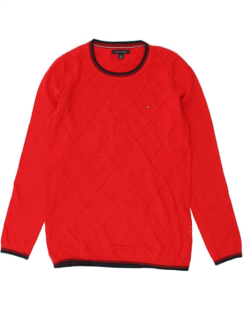 TOMMY HILFIGER Womens Crew Neck Jumper Sweater UK 10 Small Red | Vintage Tommy Hilfiger | Thrift | Second-Hand Tommy Hilfiger | Used Clothing | Messina Hembry 