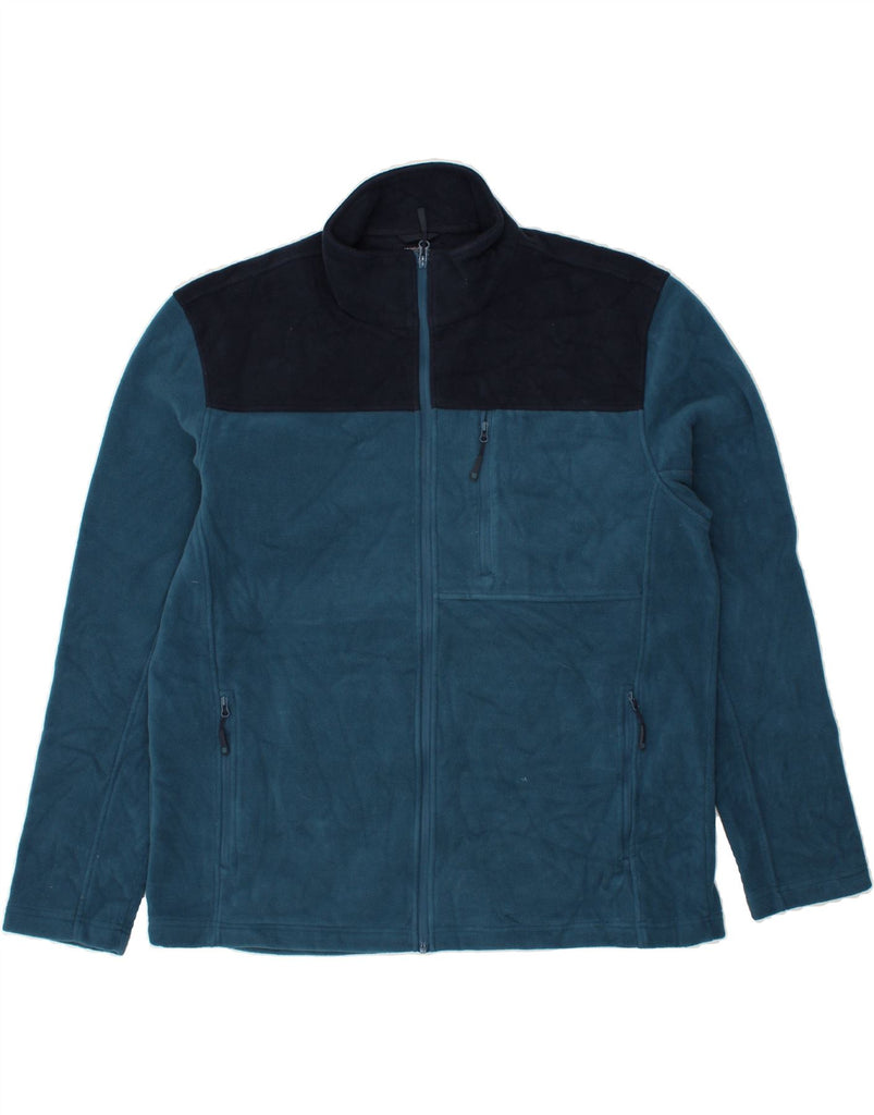 MOUNTAIN WAREHOUSE Mens Fleece Jacket UK 42 XL Blue Colourblock Polyester | Vintage Mountain Warehouse | Thrift | Second-Hand Mountain Warehouse | Used Clothing | Messina Hembry 