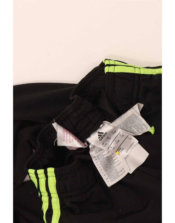 Adidas Boys Tracksuit Trousers 7-8 Years Black Polyester